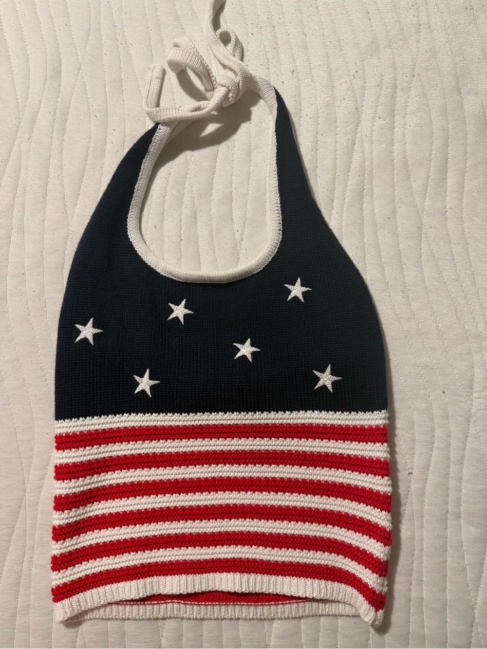 Navy, Red & White Stars & Stripes Halter Top